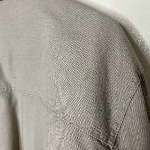 GH Bass Barn Chore Jacket Large Mens Quilted Canvas Leather Collar Outdoor Coat - Picture 8 of 12